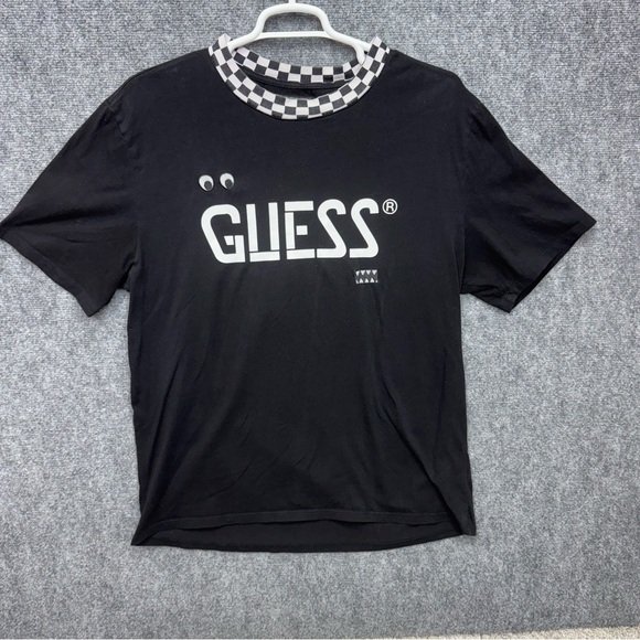Guess J. Balvin Vibras Checkered Board Pattern Black T-Shirt Men's Size L Large - Picture 4 of 7